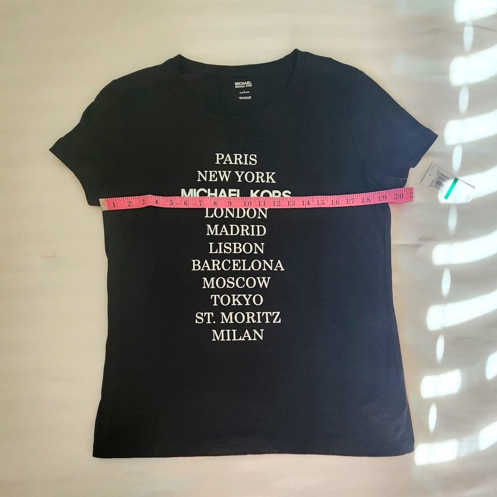 Women's Black Michael Michael Kors-Paris, NY- T Shirt. NWT - Picture 10 of 13